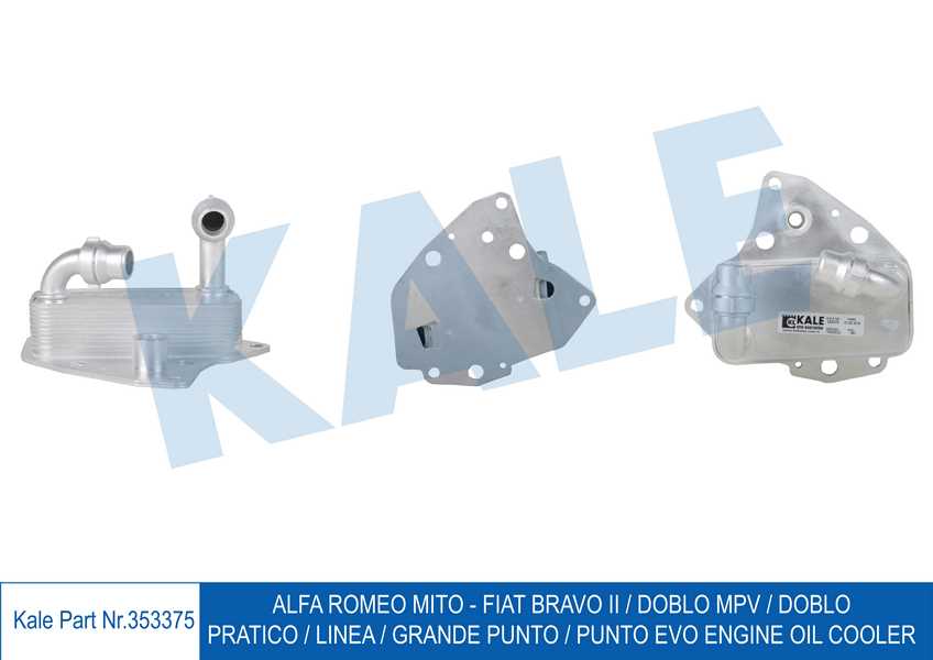 [KALE 353375] Doblo Linea Grande Punto Euro 4 1.6 2010 Mtj Yağ Soğutucu Tek Petek 55273042