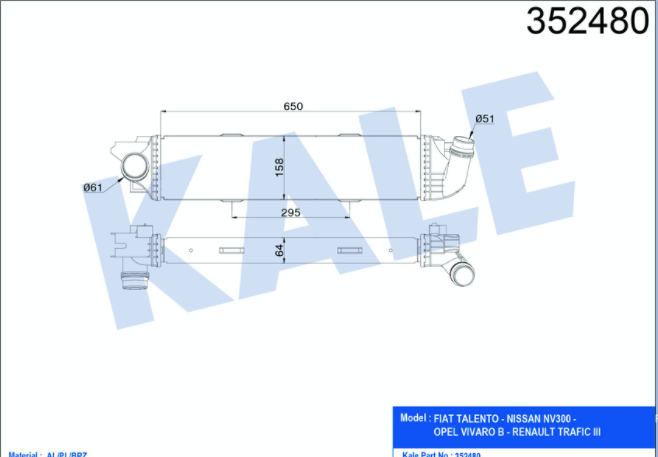 [KALE 352480] Trafic 2014- 1.6 Turbo Radyatörü 144962019R