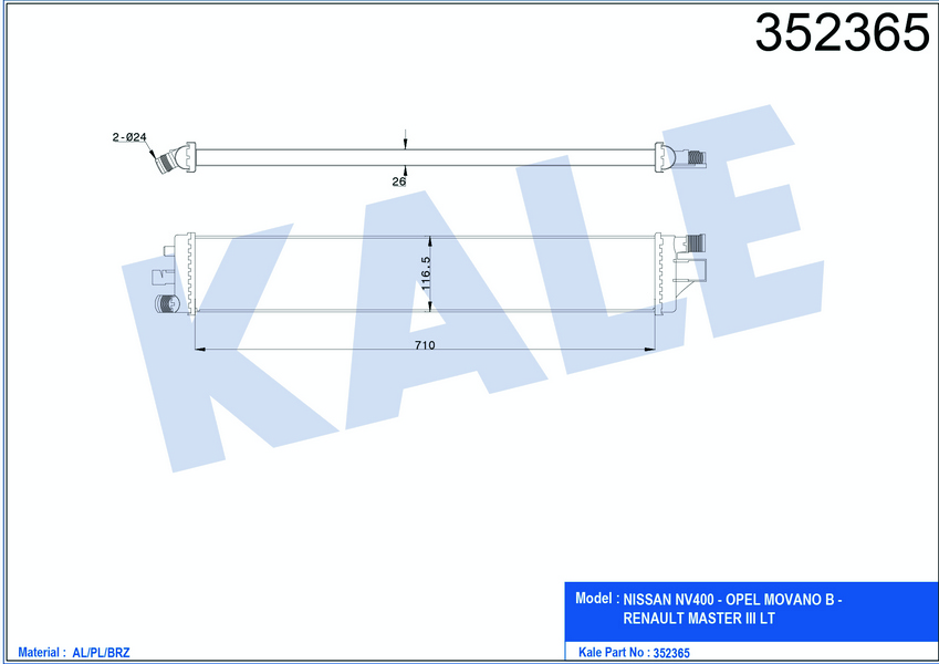 Master 3 2010- Turbo Radyatörü ( Egr Soğutucu) Çift Teker 214C10001R