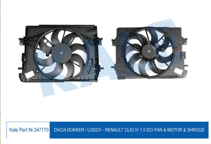 [KALE 347170] Clio 4 Dokker Lodgy Fan Davlumbazı Komple 214753416R