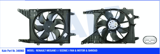 [KALE 346960] Megane 1 Fan Motoru Davlumbazlı Komple 7701051497