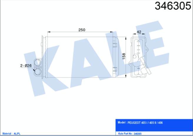 [KALE 346305] P405 P406 Kalorifer Radyatörü 6448.77