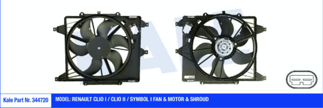 [KALE 344720] Kango Clio 1.4 1.5 Ac Fan Motor+ Şase + Pervane 7701045816