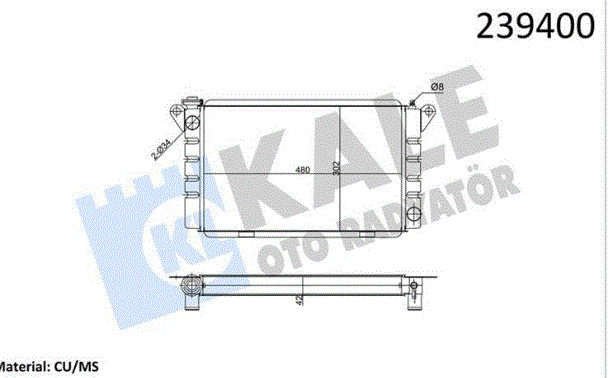 [KALE 0501143PN] R12 Komple Radyatör 3 Sıra Normal 7702189027