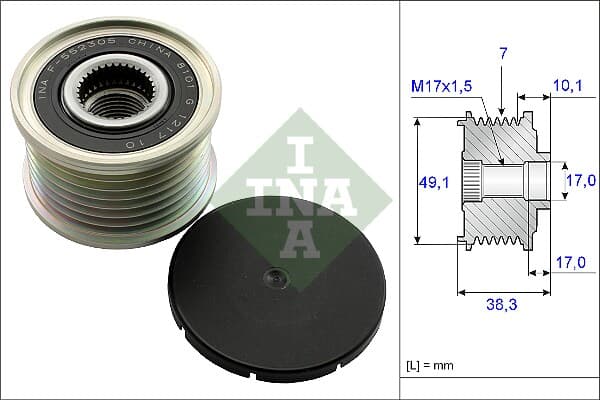 [INA 535015310] Laguna Megane 3 2.0 D Master 3 2.3 Alternatör Kasnağı 23151JG71B