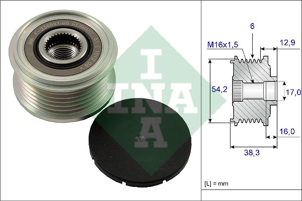 [INA 535006210] Partner P207 P307 1.4 1.6 Alternatör Gergi Rulmanı Kasnağı 5705.4F