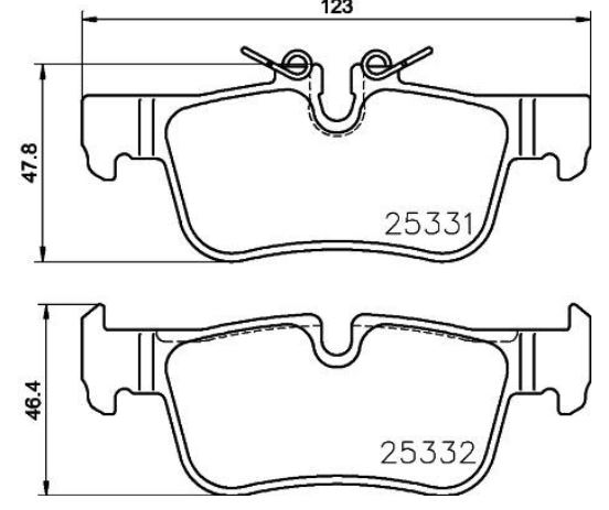[HLL-8DB 355 021-681] Arka Balata Filtre Bmw 2 Serisi 14- (F45-F46) X1 (F48) Mini Cooper 34356865612