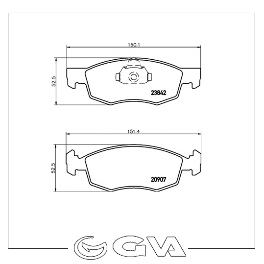 [GVA 7029050] Doblo 2000-2005 Ön Balata 77362205