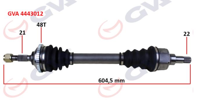 [GVA 4443012] P206 1.4 1.6 8V 1.4 Hdi Komple Aks Sol Absli 3272.5C