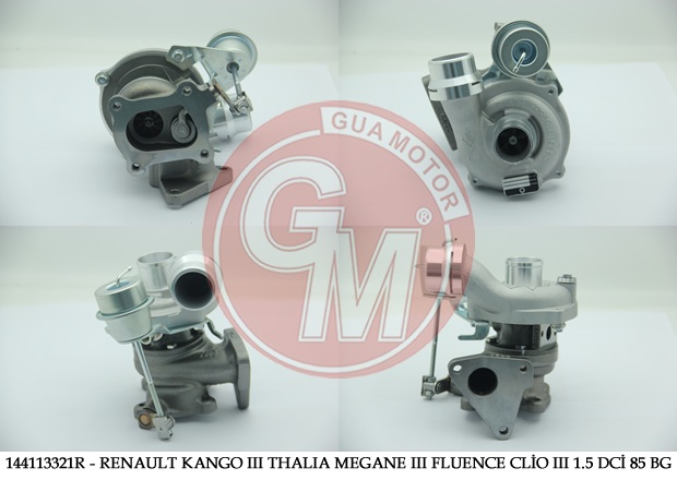 [GUA 40611] Megane 3 Fluence Kango 2 1.5 110 Hb 2008- 1.5 Komple Turbo 144113321R