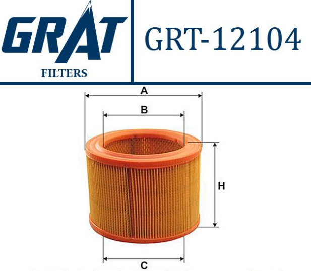 [GRT-12104] Partner ( 96-03 ) 1.9 Em Hava Filtresi