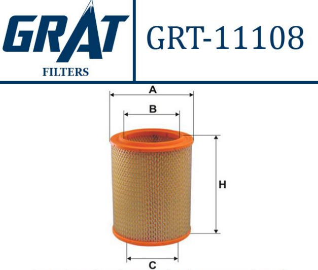 [GRT 11108] R12 Hava Filtresi 7701001494