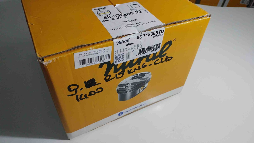 [GOETZE 8871834STD000G] R9 97- R19 Clio Kango (98-08) 1.4 8V E7J Piston Kit Takım Sulu Gömlek