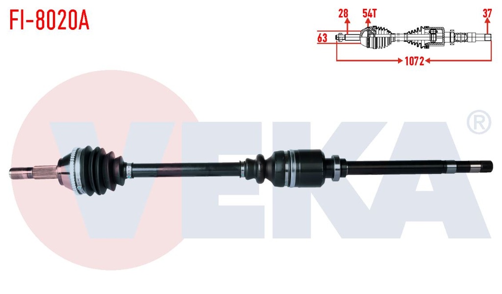 [FI-8020A] Boxer Jumper Ducato (94-05) 14Q Absli Komple Aks Sağ 10Q 14Q 54DİŞ 1072MM 3273.Q8 1463106080