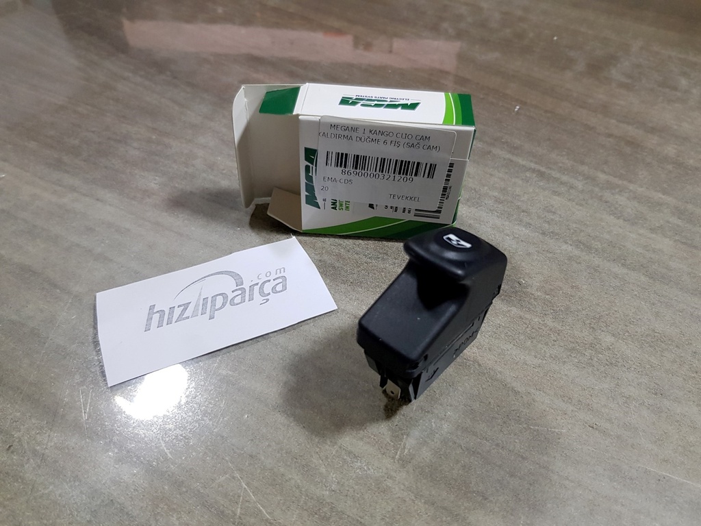 [EMA-CD5] Megane 1 Kango Clio Cam Kaldırma Düğmesi 6 Fiş (Sağ Cam) 7700838099