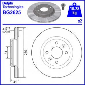 [DELPHI BG2625] Clio Kango 2 Megane 1 1.5 Havalı Ön Fren Ayna Takım Orta