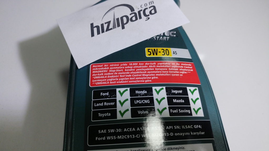 [CASTROLRRR] Castrol Motor Yağı Magnatec 5W30 A5 1Lt