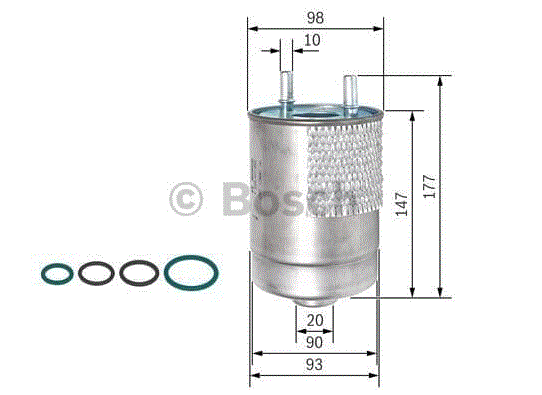 [BOSCH F026402850] Fluence Megane 3 Scenic 3 1.5 1.6 Mazot Filtresi 164008737R