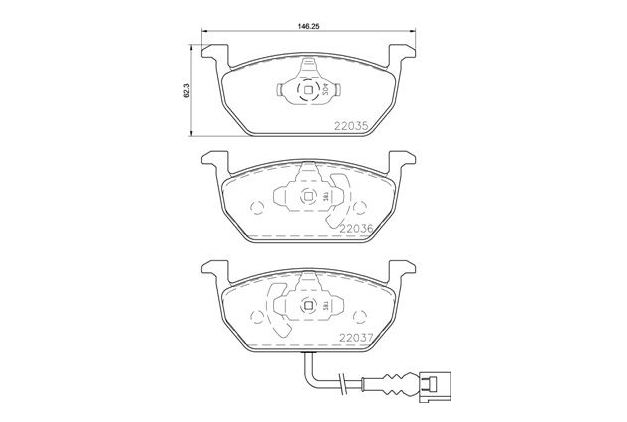 [VALEO 670188] Golf 7 Audi A3 Leon 13- Ön Balata Fişli 5Q0698151C