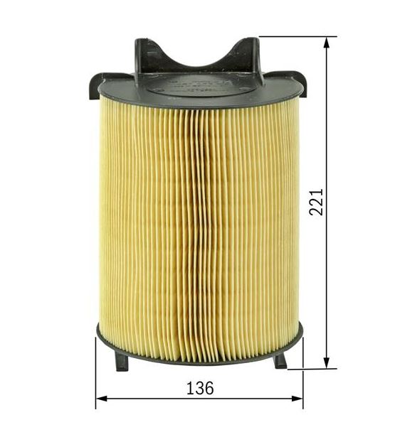 [BOS-1987429405] Caddy 04-15 Golf 04-14 Passat 04-14 Audi A3 04-14 Hava Filtresi Yuvarlak 1F0129620