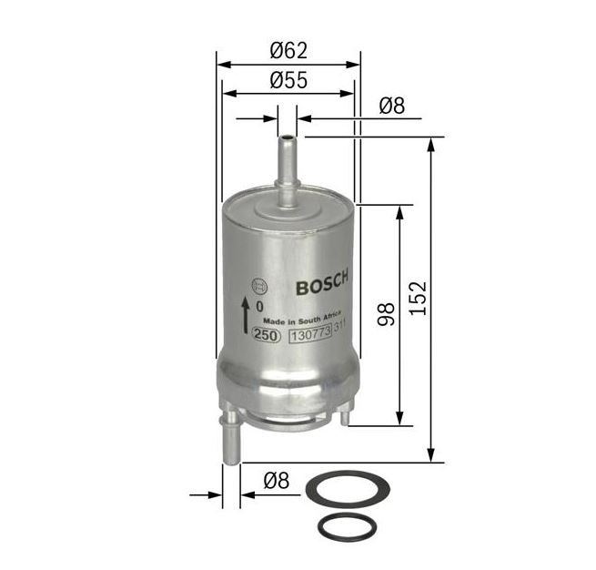 [BOS-0450905925] Üniversal Benzin Filtresi 6Q0201511