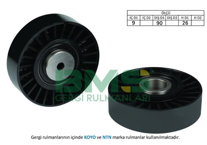 [BMS 163] Caddy Golf Passat Polo Transporter T4 2.5 Tdi Alternatör Gergi Rulmanı Kütüksüz 037145276
