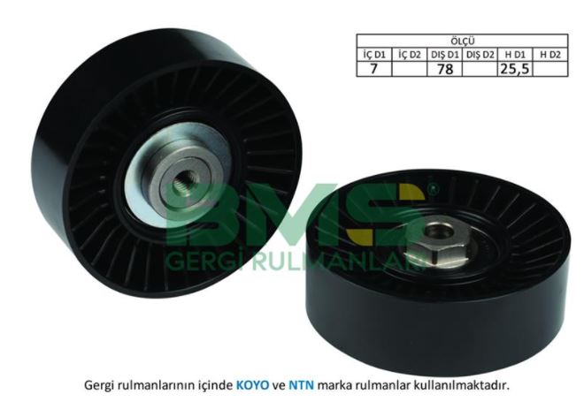 [BMS 025] Caddy Golf Passat Polo Transporter T4 1.9 2.5 Tdi Alternatör Gergi Rulmanı Kütüksüz 028145278E