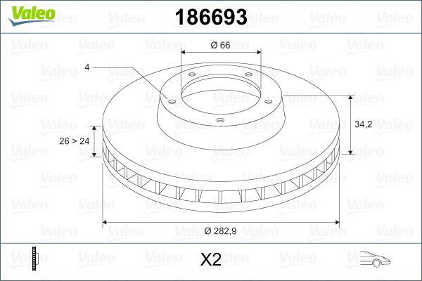 [VALEO 186693] P206 P207 P308 P3008 (98-13) C4 C5 Tepee 2009- Ön Fren Ayna Takım