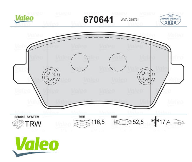 [VAL-670641] Clio 3 06-12 Logan 07- Mcv Duster Lodgy Clio 4 Ön Balata 7701208422
