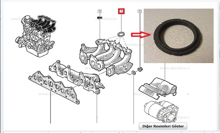 [AFT KC516125] Laguna 1 Trafic 1.9 Kango 1.9 F8Q F9Q Emme Manifold Boğaz Conta 7701066962