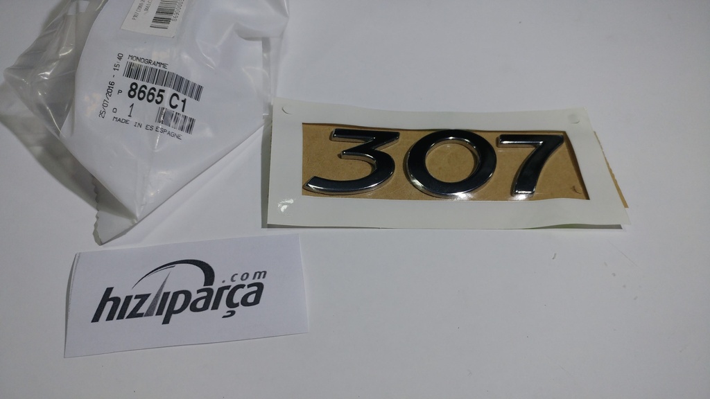 [8665.C1] P307 2000-2005 Yan Yazı ( 307 ) 8665.C1 Orjinal