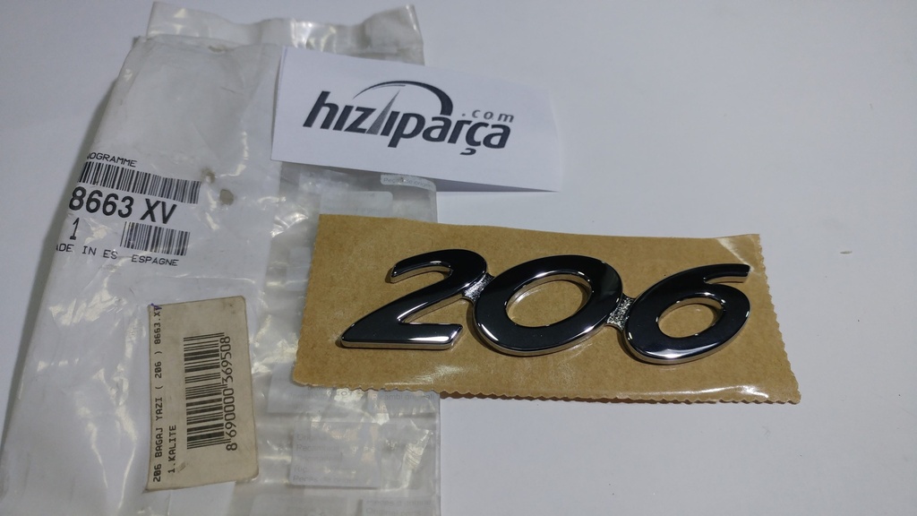 [8663.XV] P206 Bagaj Yazı ( 206 ) 8663.Xv Orjinal