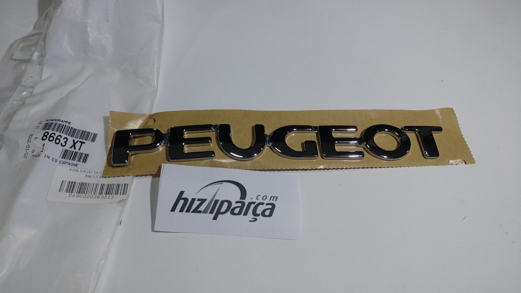 [8663.XT] P206 Bagaj Yazı ( Peugoet ) 8663.Xt Orjinal