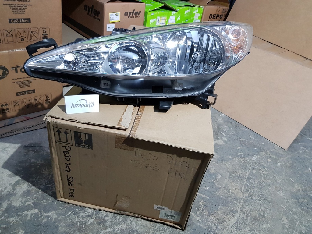 [6206.95] P207 Sağ Komple Far 6206.95 Orjinal