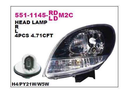 [5511145RLDM2C] Kango 2003-2008 Komple Far Sağ Siyah 7701062427