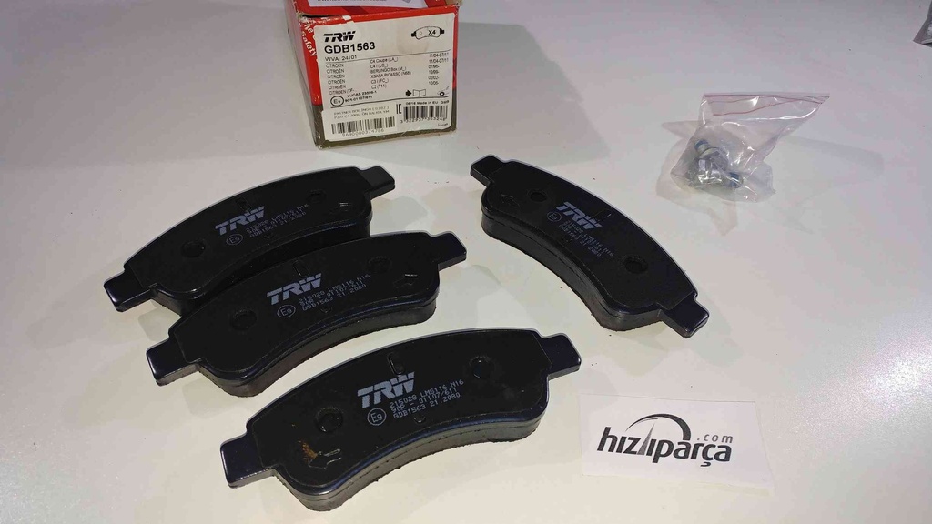 [TRW GDB1563] Partner Berlingo ( 03-07 ) P207 C4 2006- Ön Balata Y.M ( Boxer Jumper Ducato 3 Arka Balata ) P301 C-Elysse