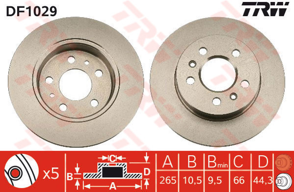 [TRW DF1029] Laguna 1 Arka Fren Ayna Takım 5 Bijon 7701204296 7701205845