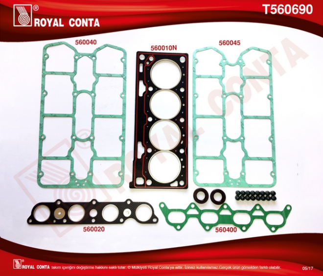 [ROYAL T560690] Megane Laguna 2.0 F7R Takım Conta Üst Skcli Silindir Kapak Conta