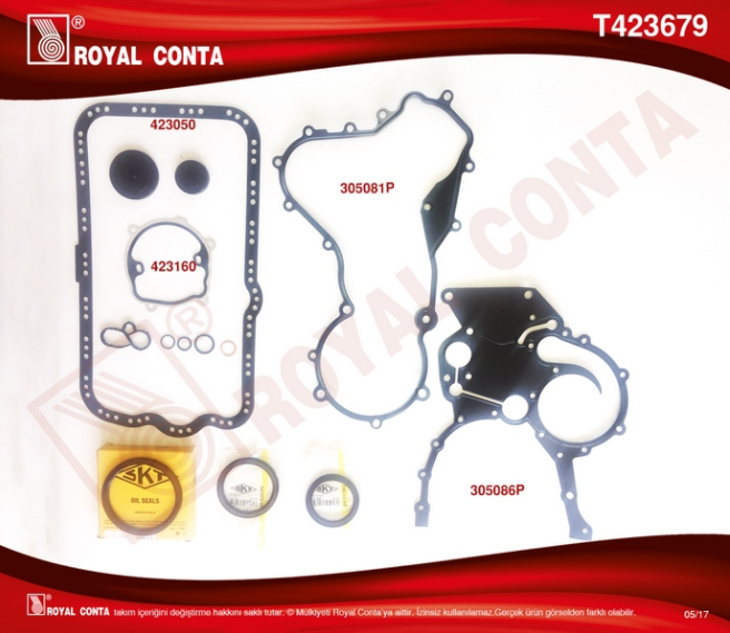 [ROYAL T423679] Master 2 2003-2010 2.5 16V Motor Takım Conta Alt (Skt Keçeli) 7701474373