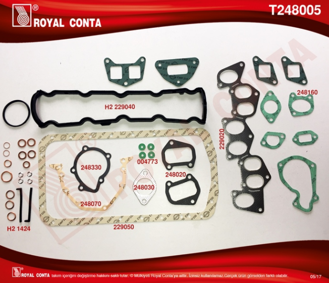 [ROYAL T248008] Partner Berlingo 1.9 Xud9 (96-03 ) Full Takım Conta Skc Siz
