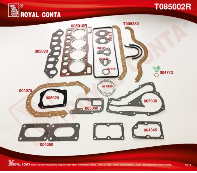 [ROYAL T085002R] R9 R19 1400 Motor Takım Conta Keçesiz