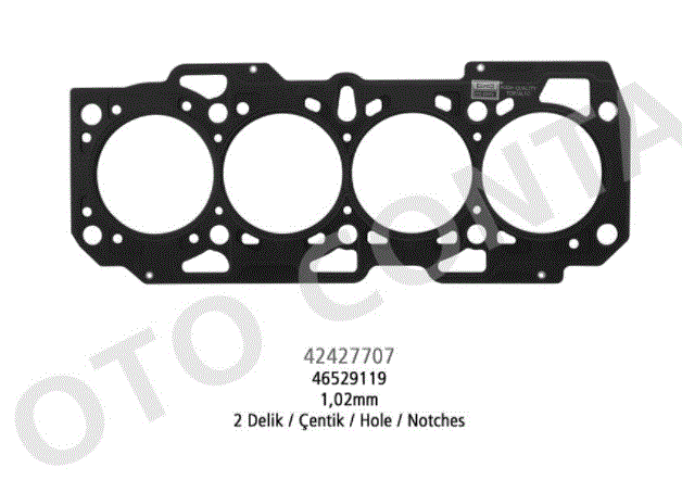 Doblo Punto 1.9D 2000-2009 Skc Silindir Kapak Contası 1.0Mm 2 Delik 46529119