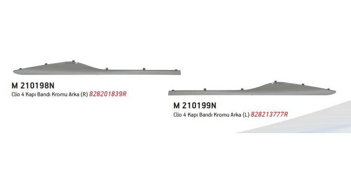 [MRL-210199N] Clio 4 Kapı Bandı Sol Arka ( Nikelaj Çıta ) 828213777R