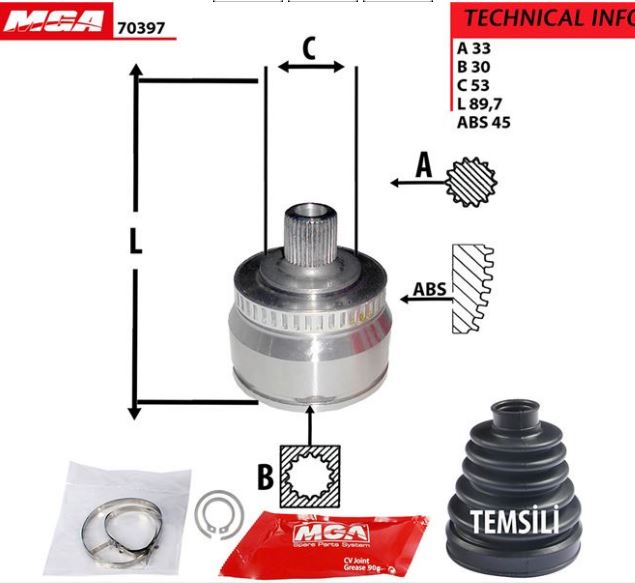 Passat 97-05 Audi A4 97-05 Audi A6 97-05 Dış Aks Kafası 8D0498099B