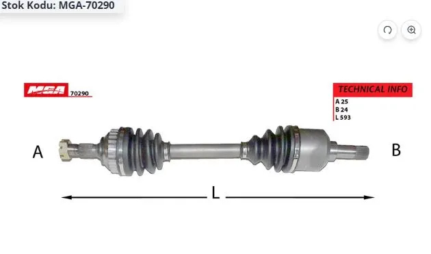 [MGA-70290] Xsara Partner Berlingo 2.0 Komple Aks Sol Abs Li 3272.6W