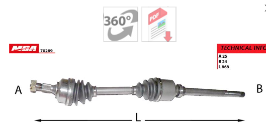 [MGA-70289] Partner Berlingo 1.9 (96-07) Y.M E.M Komple Aks Sağ Abs Siz 3273.K7