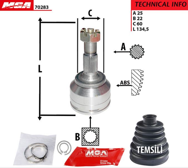 [MGA 70283] P307 C4 Partner Tepee 1.6 Aks Kafası