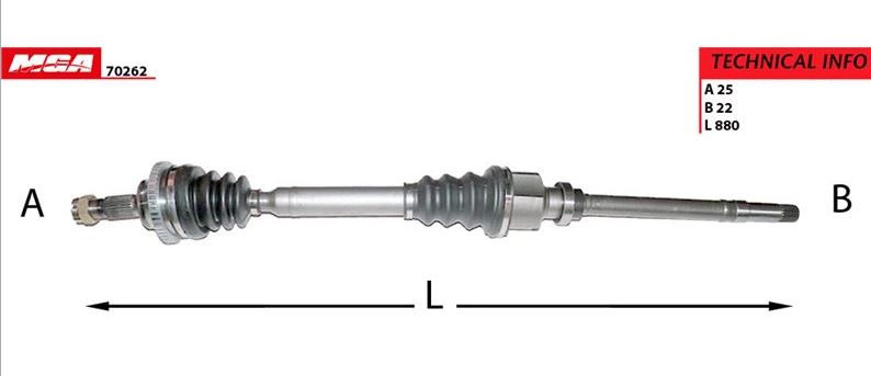 [MGA-70262] P206 1.4 1.6 8V 1.4 Hdi Komple Aks Sağ Absli 48D