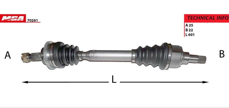 [MGA-70261] P206 1.4 1.6 8V 1.4 Hdi Komple Aks Sol Absli 48D 3272.AE