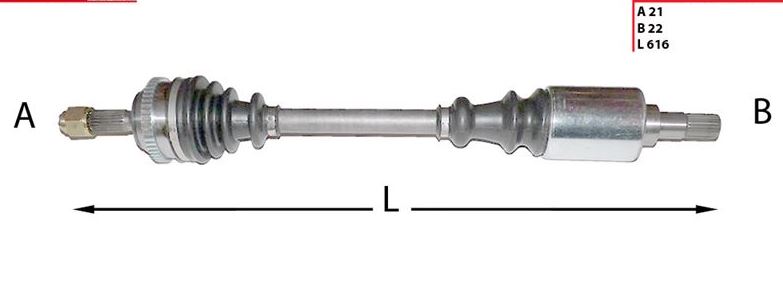 [MGA-70247] P106 Gtı Saxo (91-98) Vts Komple Aks Sol Abs Li 3272.8Q